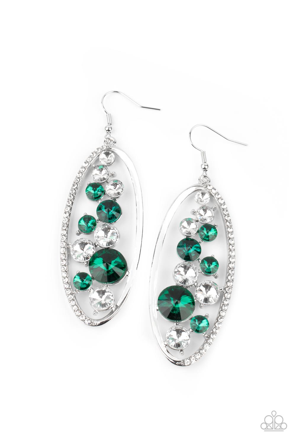 Rock Candy Bubbly - Green Earrings Paparazzi Accessories