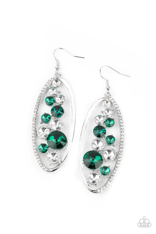 Rock Candy Bubbly - Green Earrings Paparazzi Accessories