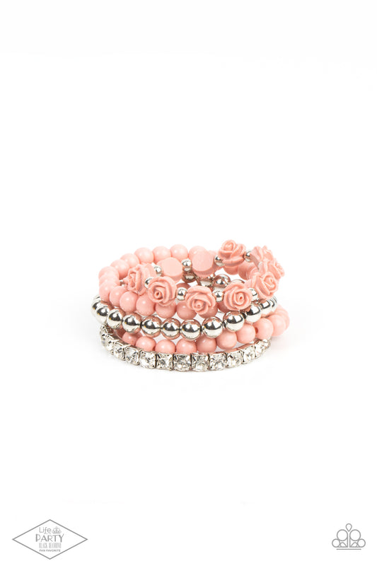Rose Garden Grandeur - Pink Bracelet Paparazzi Accessories. Subscribe & Save! #P9WH-PKXX-233XX