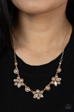 Paparazzi Necklace ~ Royally Ever After - Brown Pearls Necklace