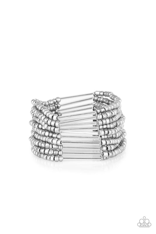 Paparazzi Bracelet ~ Rural Retreat - Silver Stretchy Bracelet