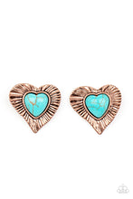 Load image into Gallery viewer, Paparazzi Rustic Romance Copper And Turquoise Blue Post Earrings. Subscribe &amp; Save!
