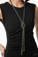 Load image into Gallery viewer, Paparazzi Necklace ~ SCARFed for Attention - Gunmetal

