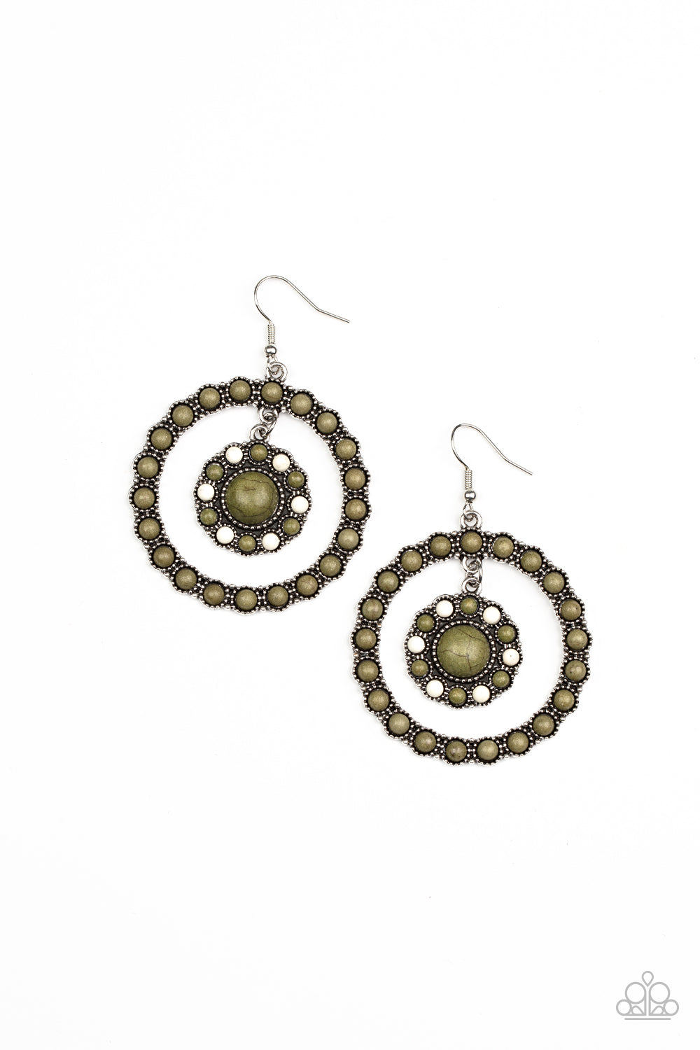 Saguaro Sanctuary Green Earrings Paparazzi Accessories. Get Free Shipping. #P5SE-GRXX-122XX