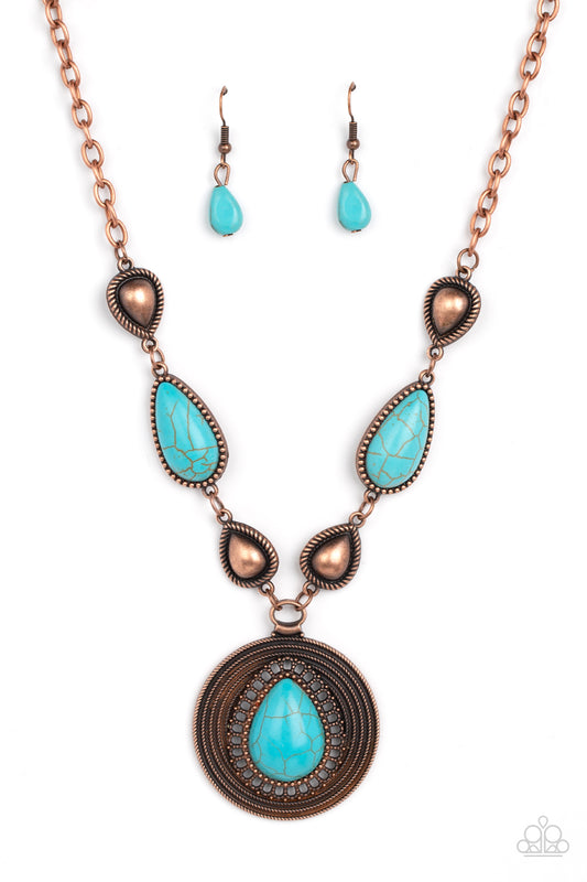 Paparazzi Saguaro Soul Trek Copper and Turquoise Blue $8 Necklace. Subscribe & Save. Short Necklace