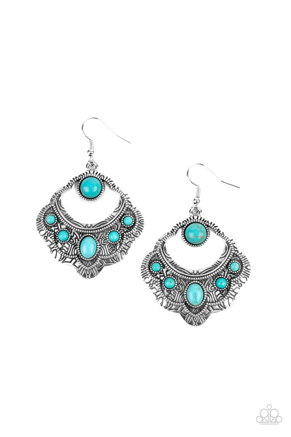 Saguaro Sunset Blue Stone Tribal Earrings Paparazzi Accessories. Subscribe & Save. #P5SE-BLXX-289XX