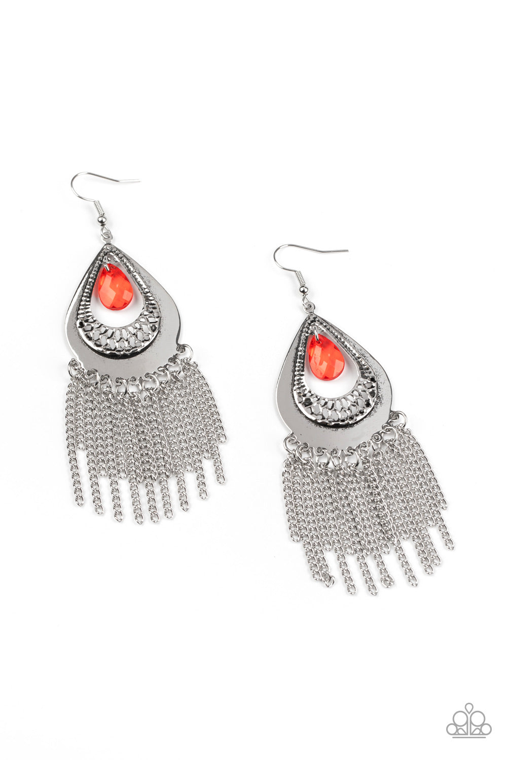 Scattered Storms - Red Earring Paparazzi Accessories