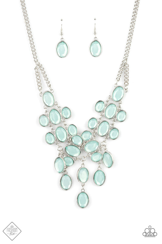 Paparazzi Necklace ~ Serene Gleam - Blue - May 2021 Fashion Fix Necklace