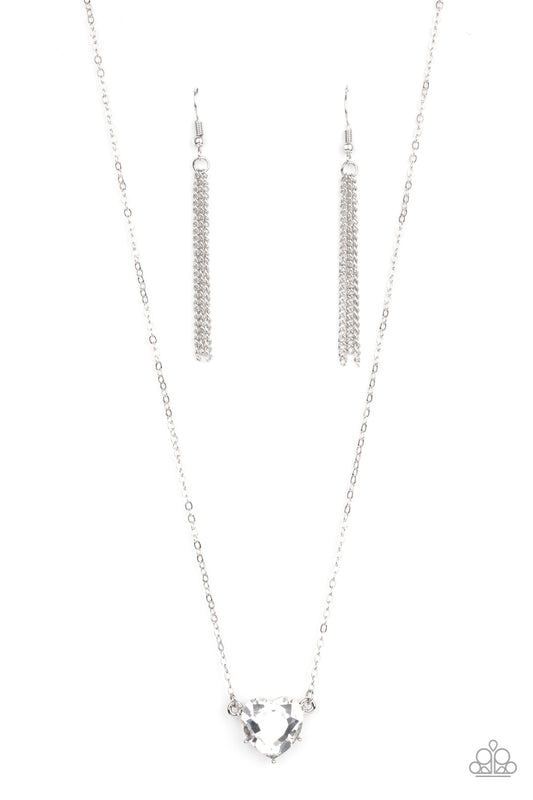 She Works HEART For The Money - White Necklace Paparazzi