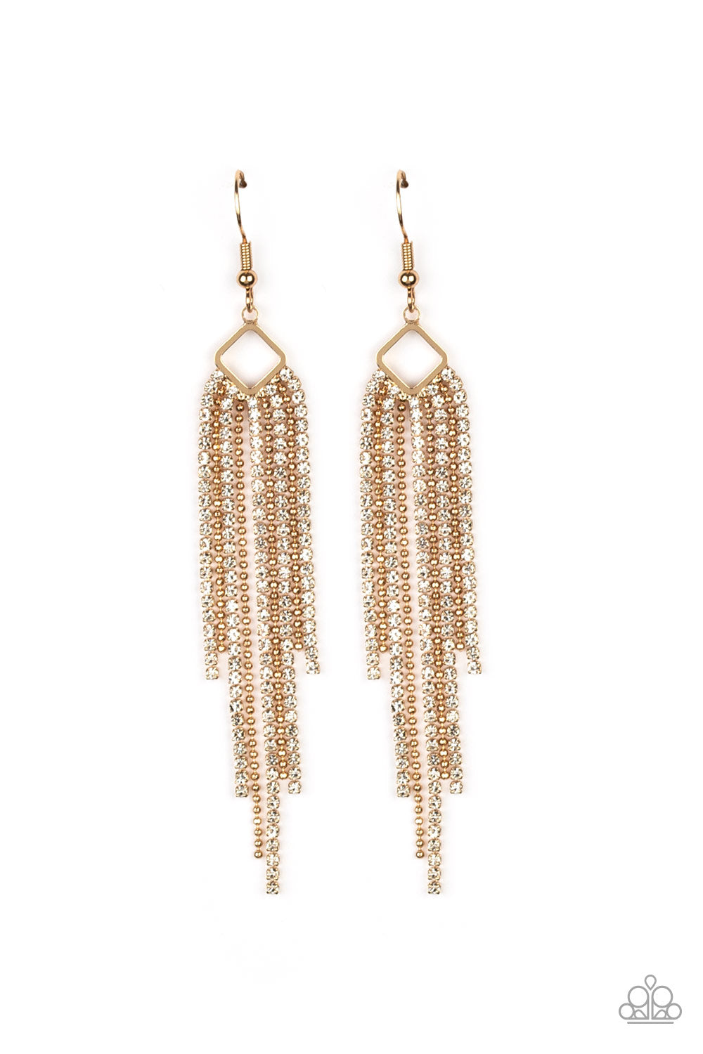 Singing in the REIGN - Gold Earrings Paparazzi Accessories