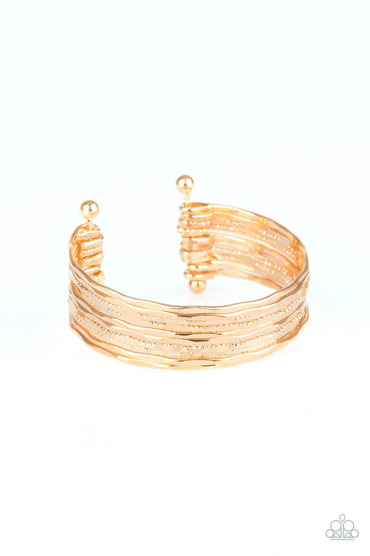 Sleek Shimmer - Gold Bracelet Paparazzi Accessories