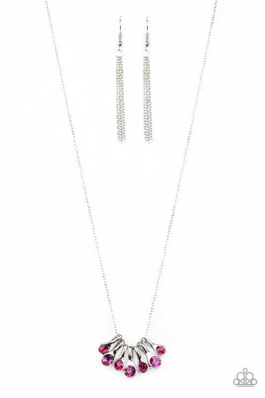 Paparazzi Necklace ~ Slide Into Shimmer - Pink