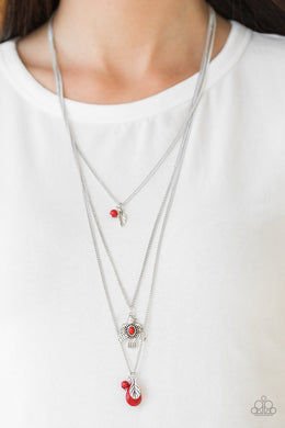 Paparazzi Soar With The Eagles $5 Red Necklace