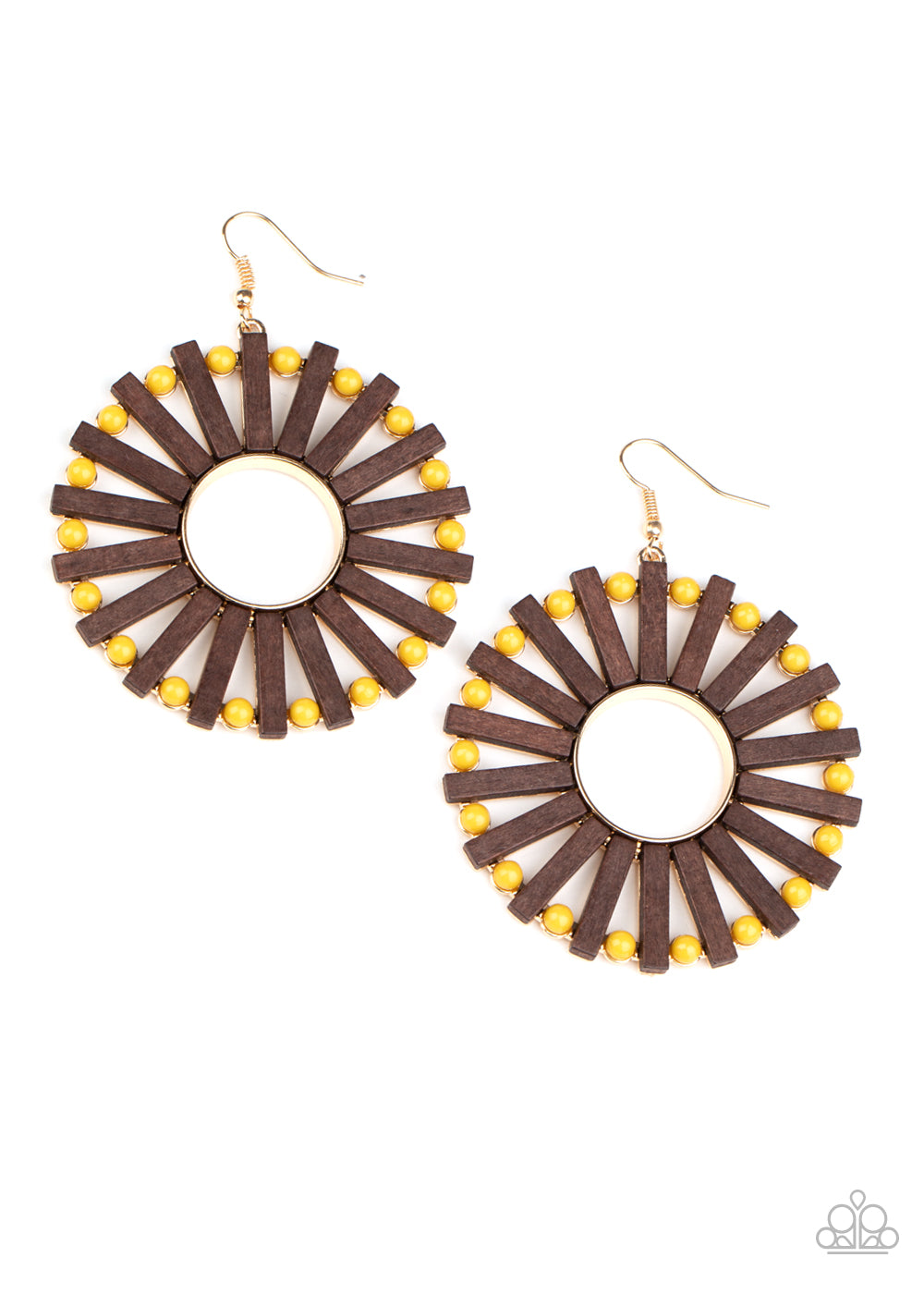 Solar Flare - Yellow Earrings Paparazzi Accessories online at AainaasTreasureBox #P5ST-YWXX-010XX