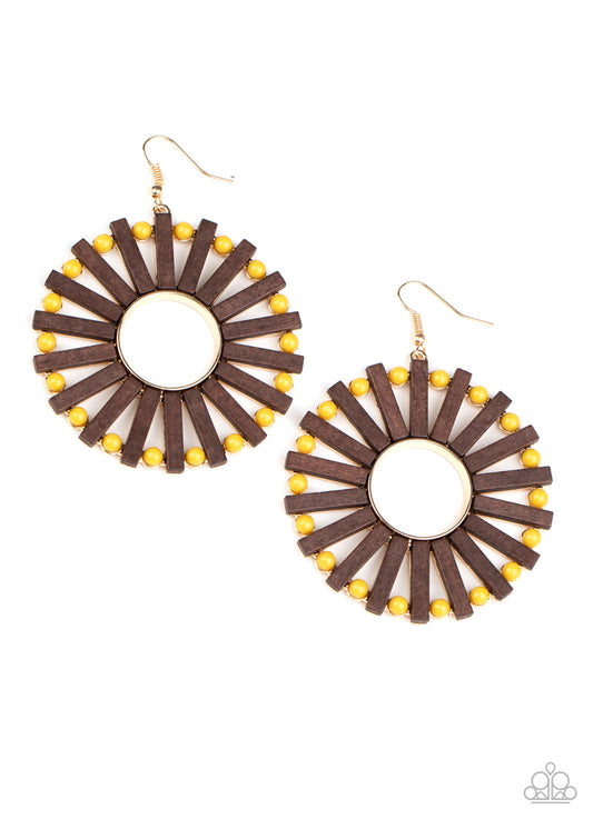 Solar Flare - Yellow Earrings Paparazzi Accessories online at AainaasTreasureBox #P5ST-YWXX-010XX