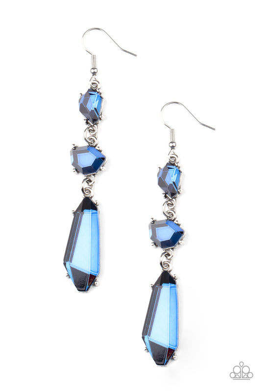 Paparazzi Earrings ~ Sophisticated Smolder - Blue Earring Paparazzi Accessories