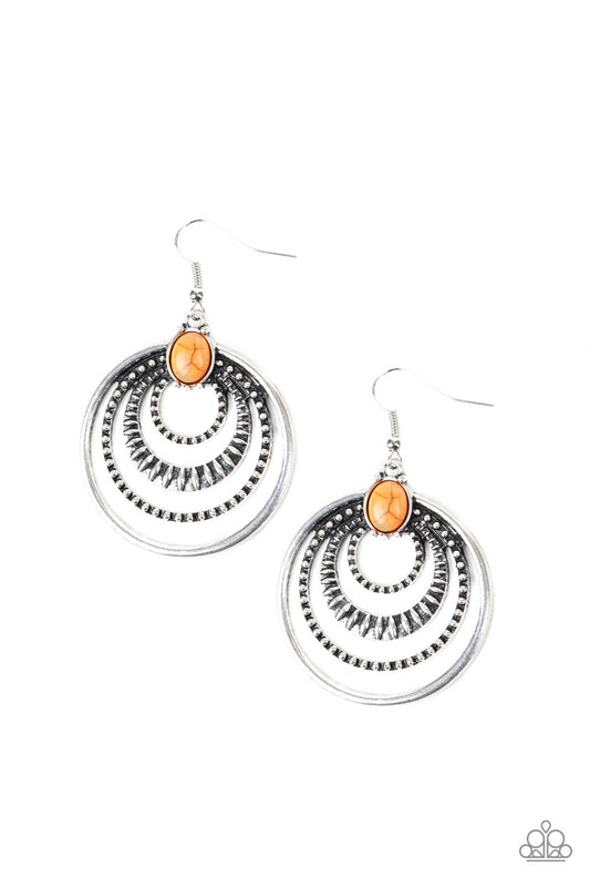 Paparazzi Earring ~ Southern Sol - Orange Stone Earring