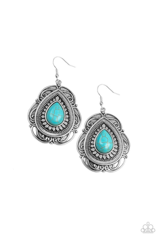 Southwestern Soul - Blue Earrings Paparazzi Accessories $5 Jewelry. #P5SE-BLXX-267XX