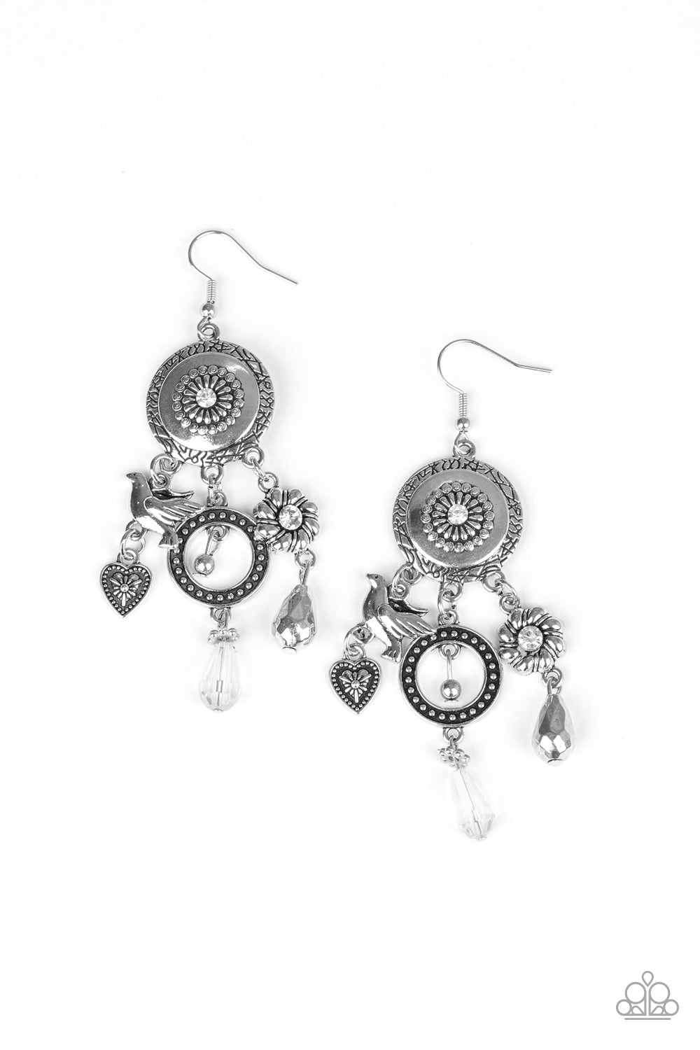 Springtime Essence - Silver Earrings Paparazzi Accessories #P5WH-WTXX-174XX