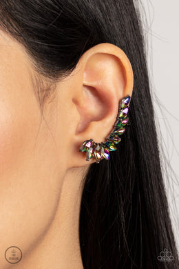 Paparazzi Earrings ~ Stargazer Glamour - Multi Oil Spill Ear Crawlers 
