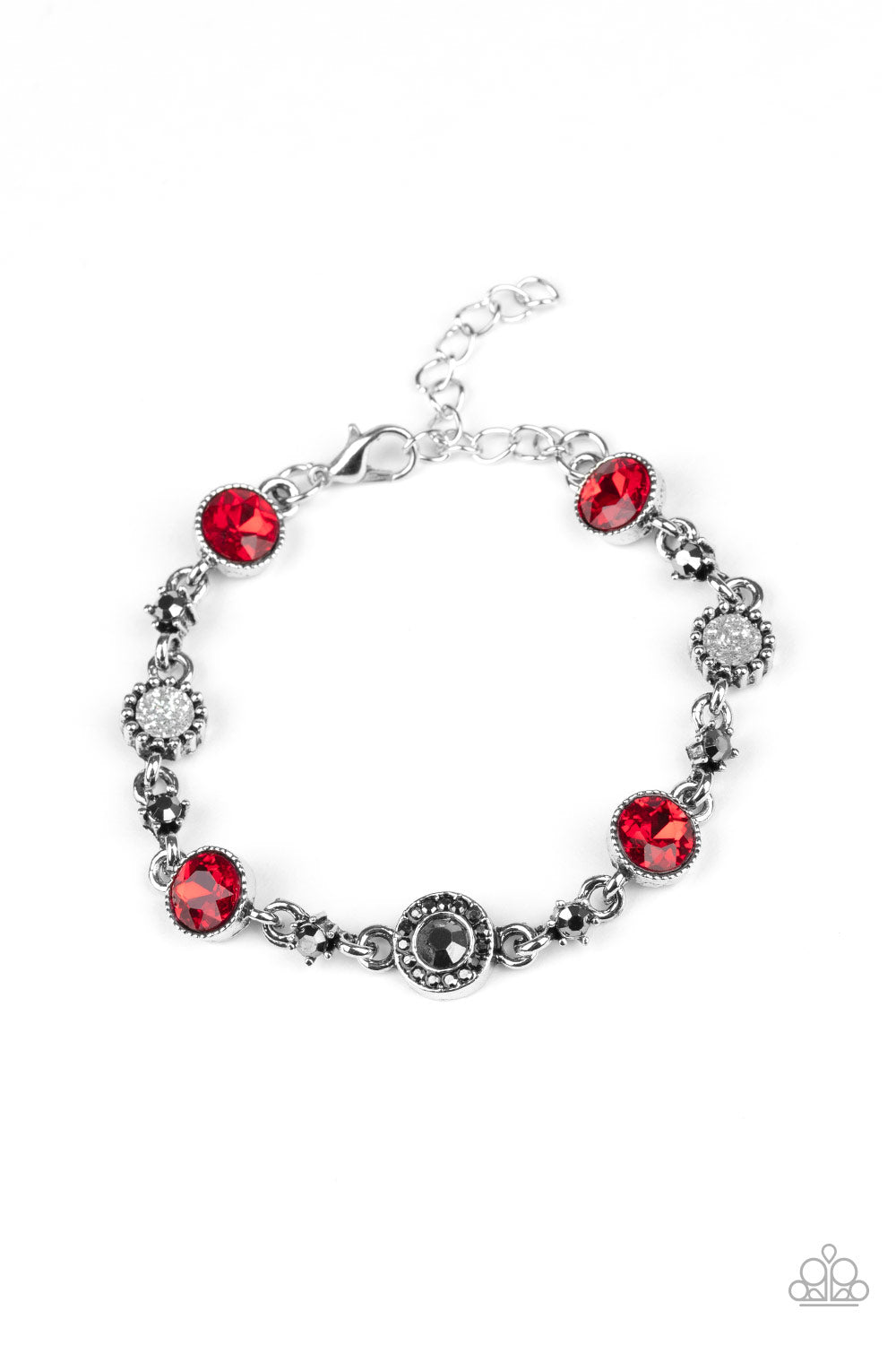 Stargazing Sparkle Red $5 Bracelet Paparazzi Accessories & Jewelry #P9RE-RDXX-110XX. Clasp Closure.