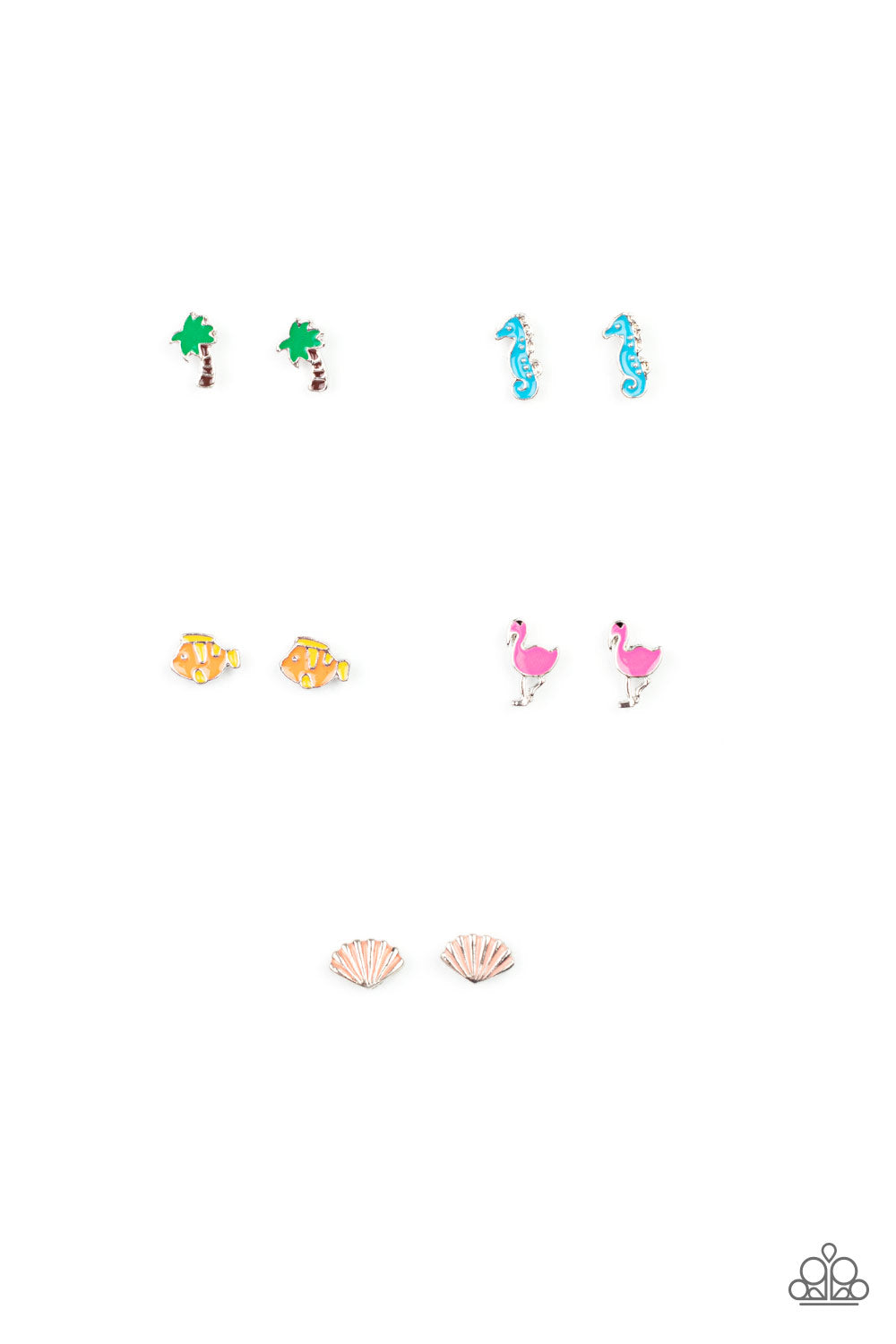 Paparazzi Children's Jewelry Seahorses, Seashells, Flamingos Earring Set. #P5SS-MTXX-376XX