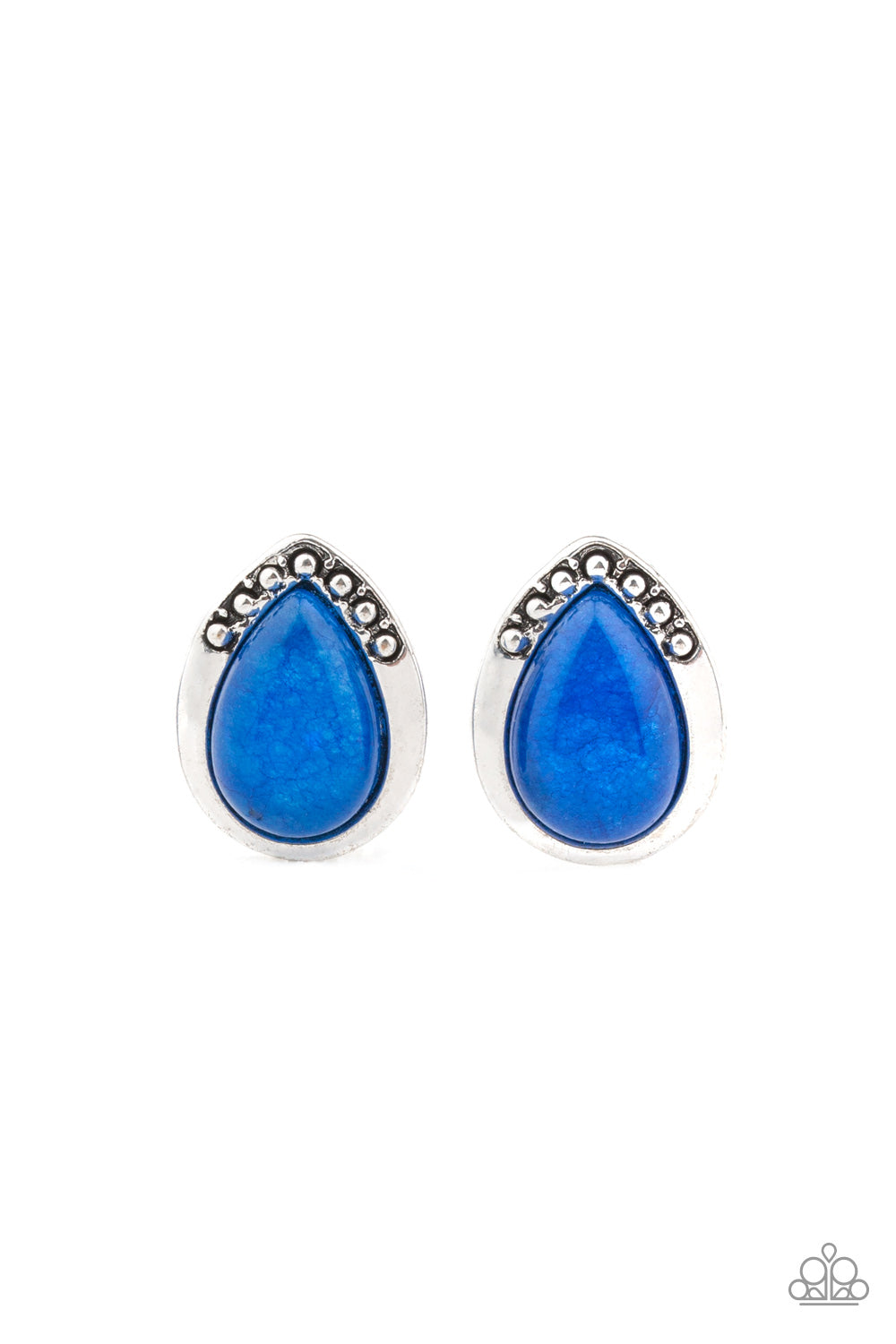 Stone Spectacular Blue Earrings Paparazzi Accessories $5 Jewellery. Free Shipping! #P5PO-BLXX-101XX