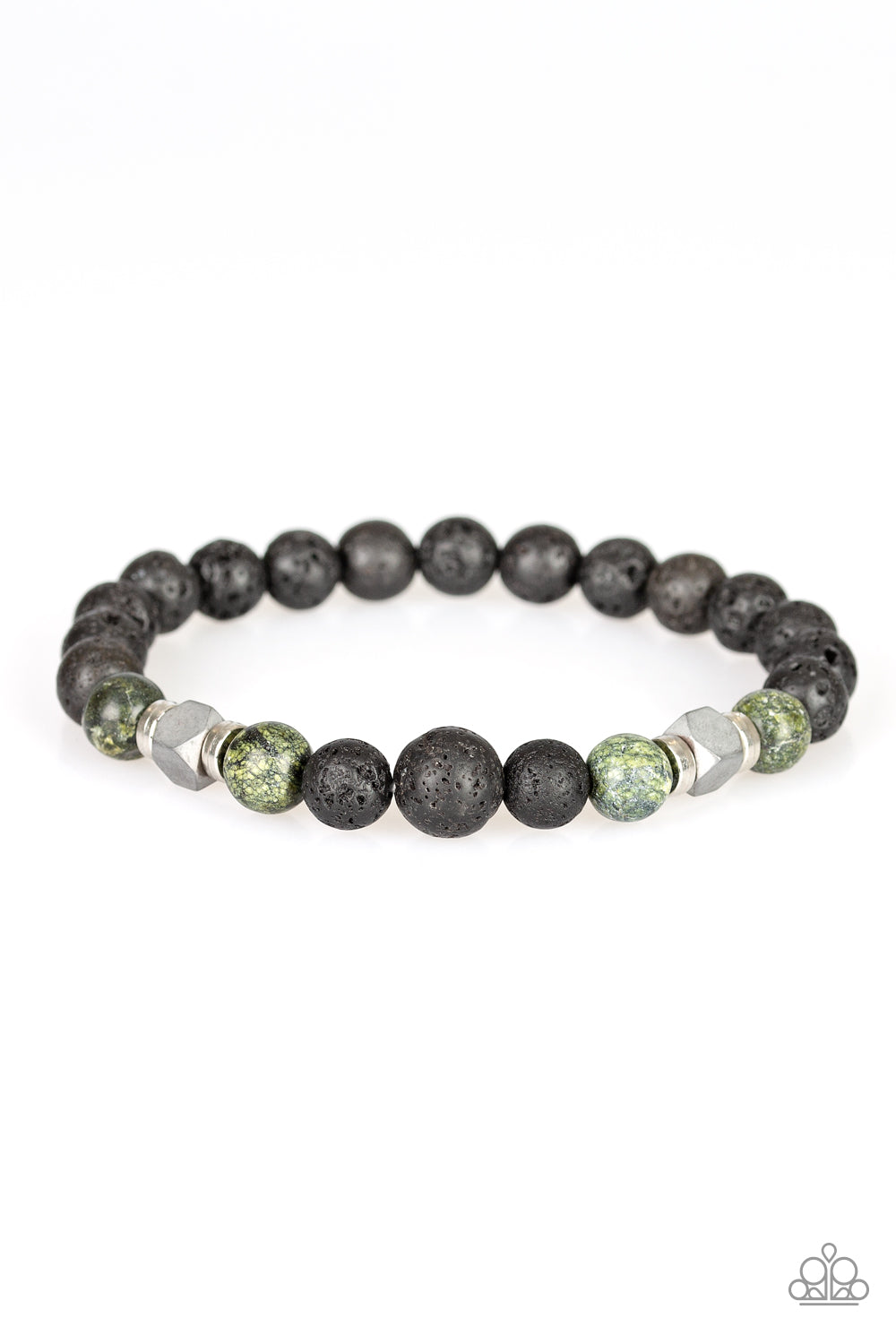 Strength - Green Urban Bracelet Paparazzi Accessories Lava Rock Beads Bracelet