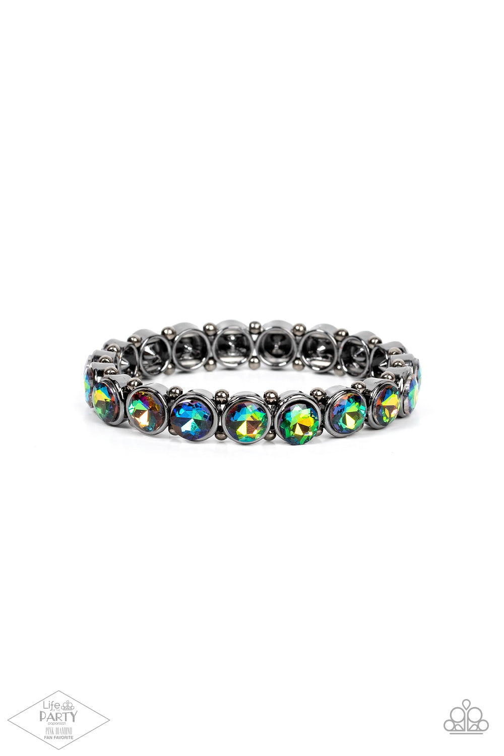 Sugar-Coated Sparkle Multi Oil Spill Stretchy Bracelet Paparazzi Accessories. #P9RE-MTXX-101XX