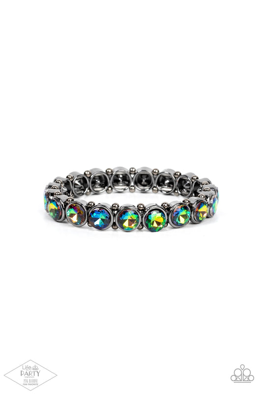 Sugar-Coated Sparkle Multi Oil Spill Stretchy Bracelet Paparazzi Accessories. #P9RE-MTXX-101XX