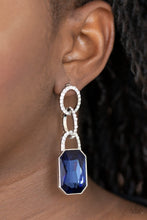 Load image into Gallery viewer, Paparazzi Superstar Status - Blue Earring with White Rhinestone Post Style
