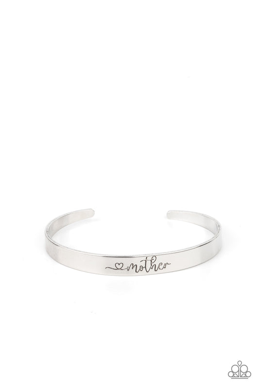 Sweetly Named - Silver Bracelet Paparazzi Accessories Mother Cuff Bracelet. Subscribe & Save