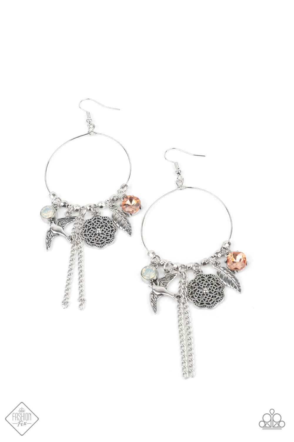 TWEET Dreams - White Earrings - June 2021 Fashion Fix Paparazzi Accessories