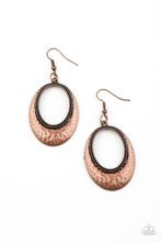 Load image into Gallery viewer, Tempest Texture - Copper Earring Paparazzi Accessories
