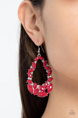 Paparazzi Earring ~ Tenacious Treasure - Red