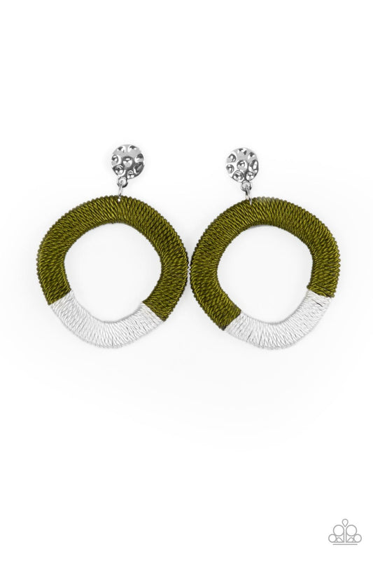 Thats a WRAPAROUND - Green Earrings Paparazzi Accessories. #P5PO-GRXX-047XX. Get Free Shipping!