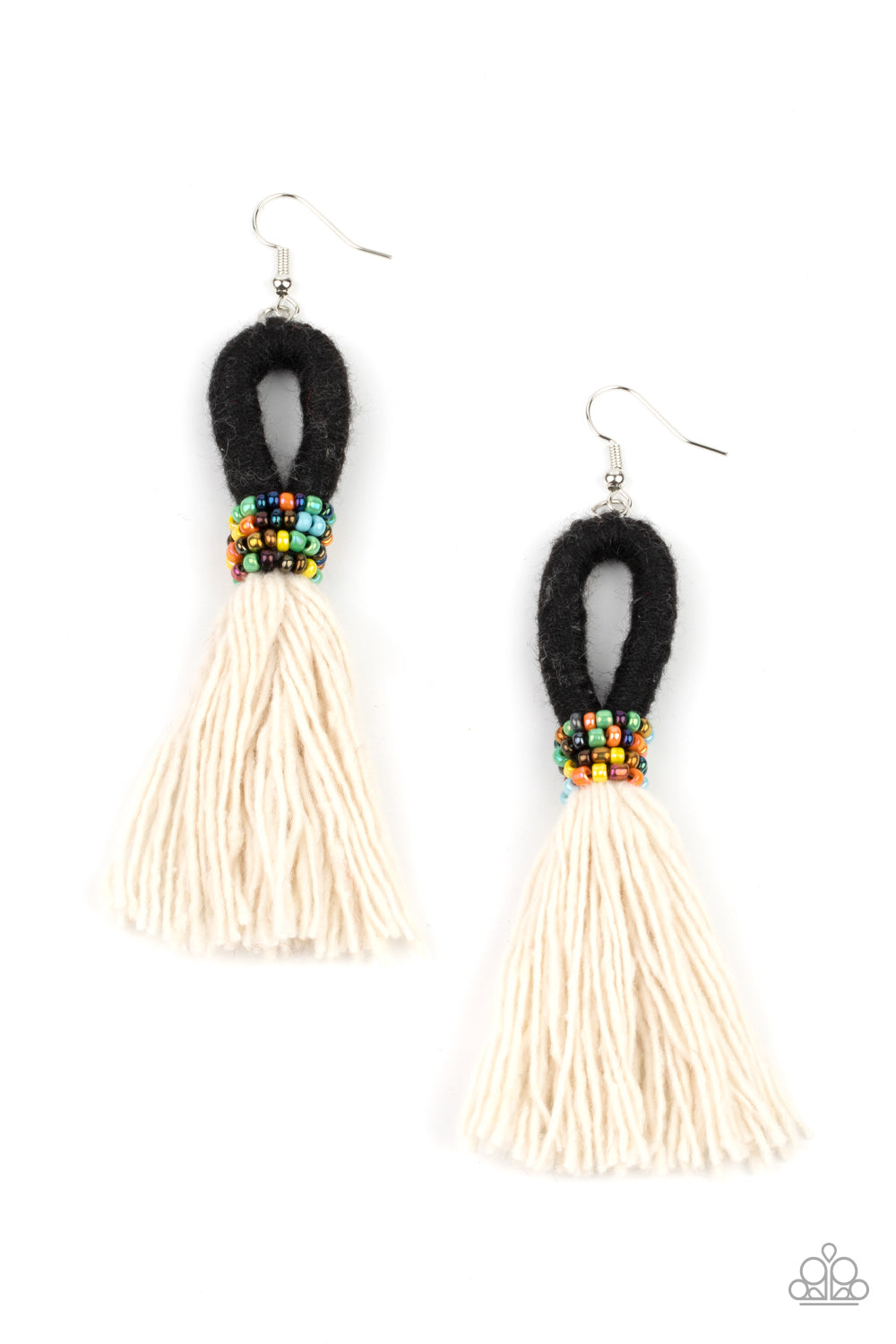 The Dustup Black Tassel Earring Paparazzi Accessories. Get Free Shipping. #P5ST-BKXX-051XX
