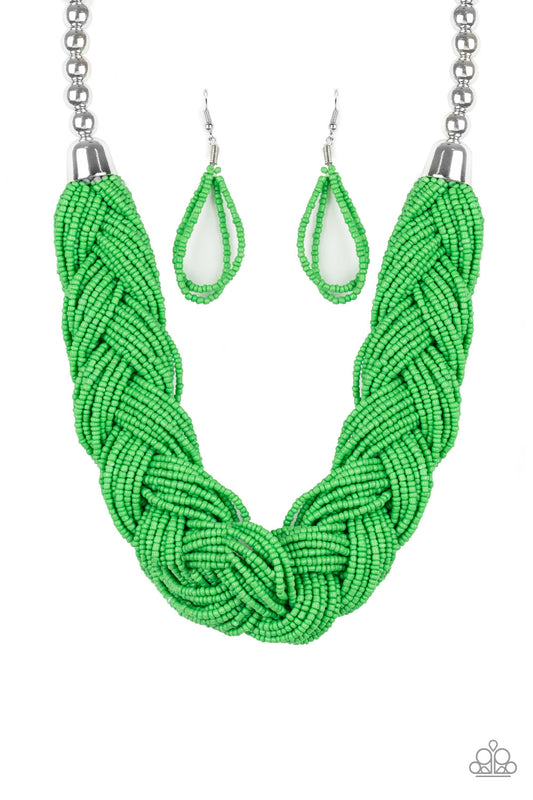 The Great Outback - Green Seed Beads Necklace Paparazzi