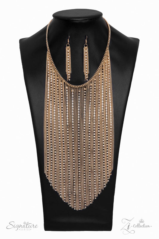 The Ramee - Gold Zi Necklace Paparazzi Accessories. #Z901. Subscribe & Save. Fringe Necklace