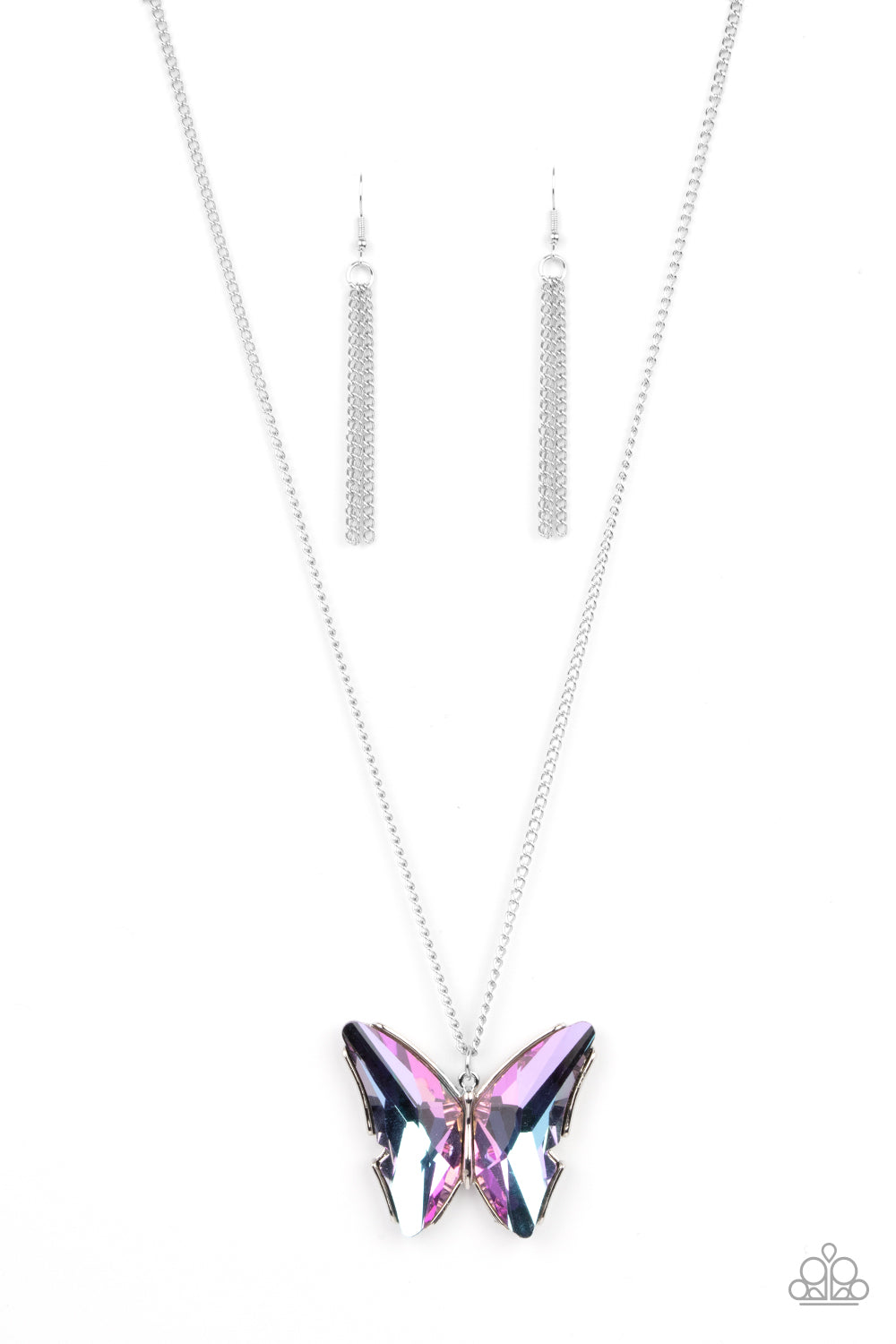 The Social Butterfly Effect - Purple - Paparazzi Necklace June 2021 Life Of the Party Exclusive