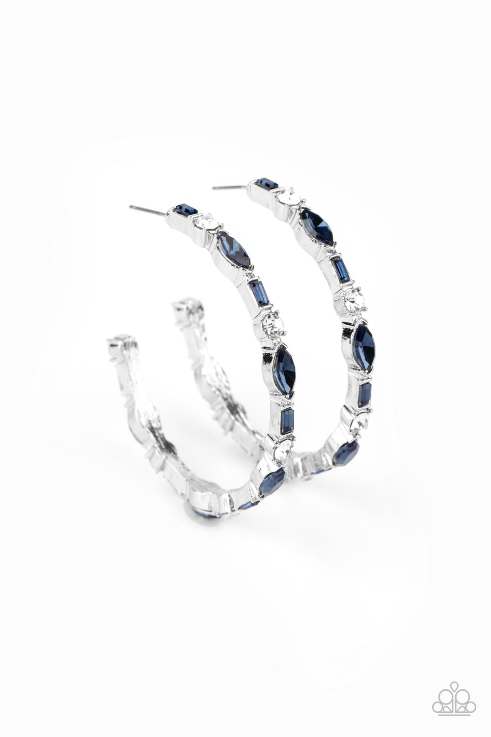 There Goes The Neighborhood Blue Earring Paparazzi Accessories $5 Jewelry #P5HO-BLXX-023XX