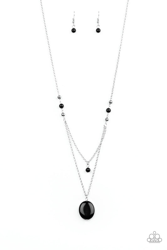 Time To Hit The ROAM Black Stone Necklace Paparazzi Accessories $5 Jewelry. #P2SE-BKXX-236XX