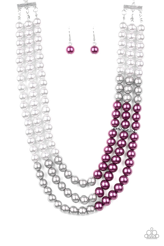 Paparazzi Necklace ~ Times Square Starlet - Purple Pearl Necklace
