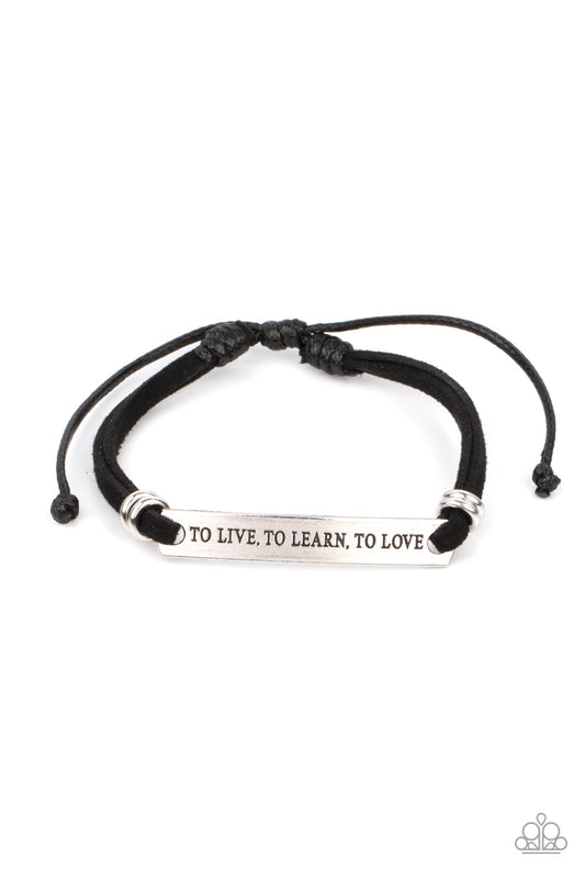 To Live, To Learn, To Love - Black Bracelet Paparazzi Accessories Inspirational Bracelet