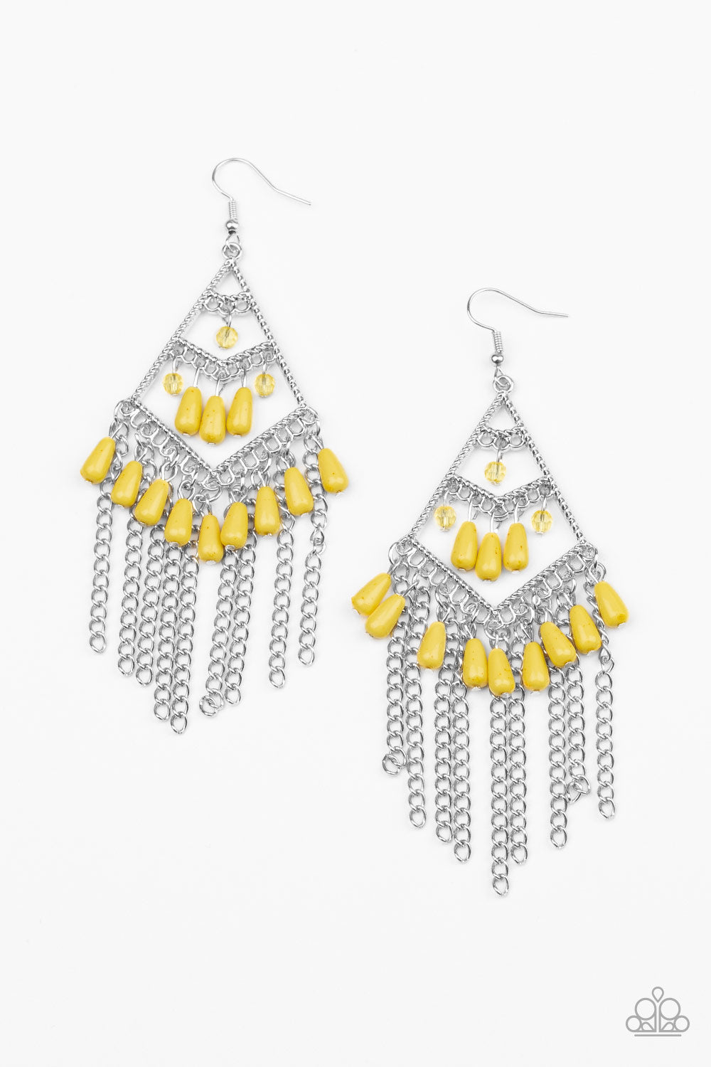 Trending Transcendence - Yellow Earring Paparazzi Accessories