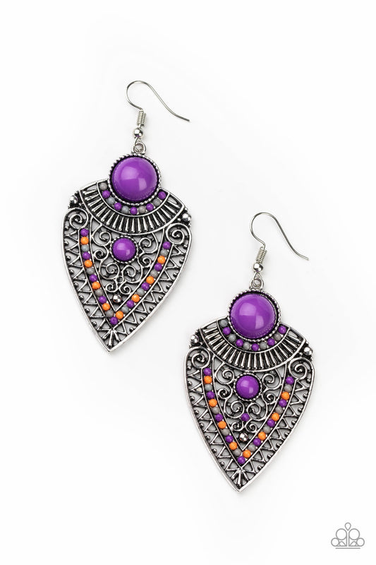 Tribal Territory - Purple Earring Paparazzi Accessories
