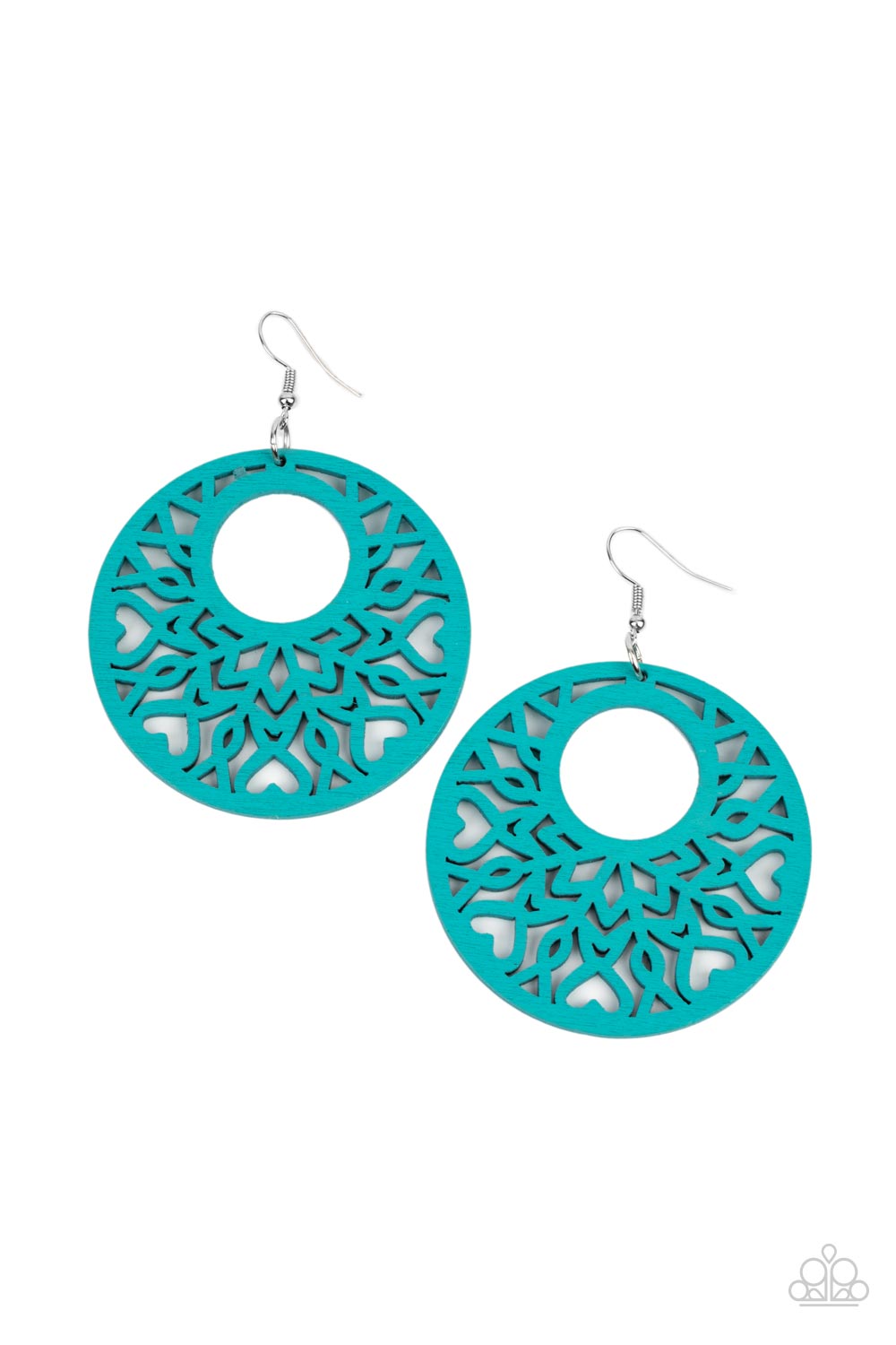 Tropical Reef Blue Earring Paparazzi Accessories Wooden Earrings. #P5SE-BLXX-292XX