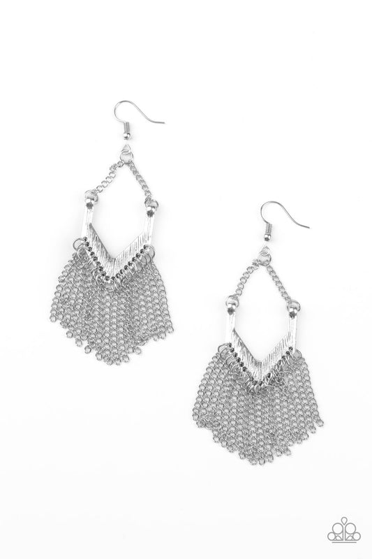Paparazzi Earring ~ Unchained Fashion - Silver