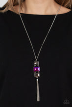 Load image into Gallery viewer, Paparazzi Uptown Totem Pink $5 Long Necklace. Smoky Hematite Pink Gem Pendant. Ships Free!

