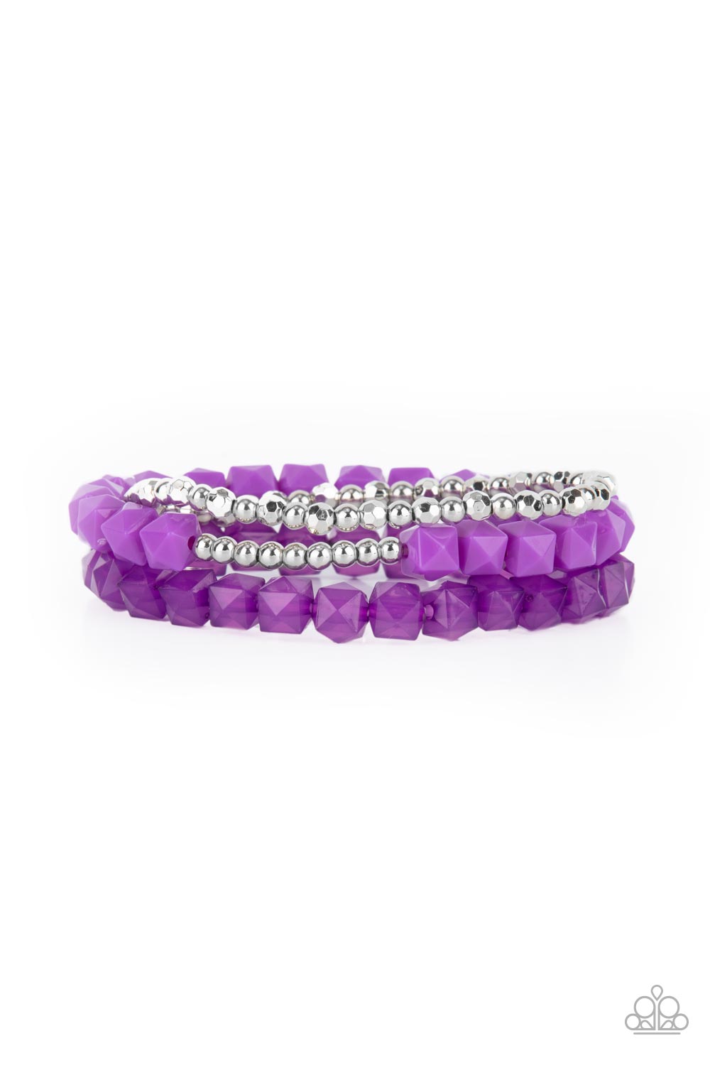 Vacay Vagabond - Purple Bracelet Paparazzi Accessories Stretchy Bracelet